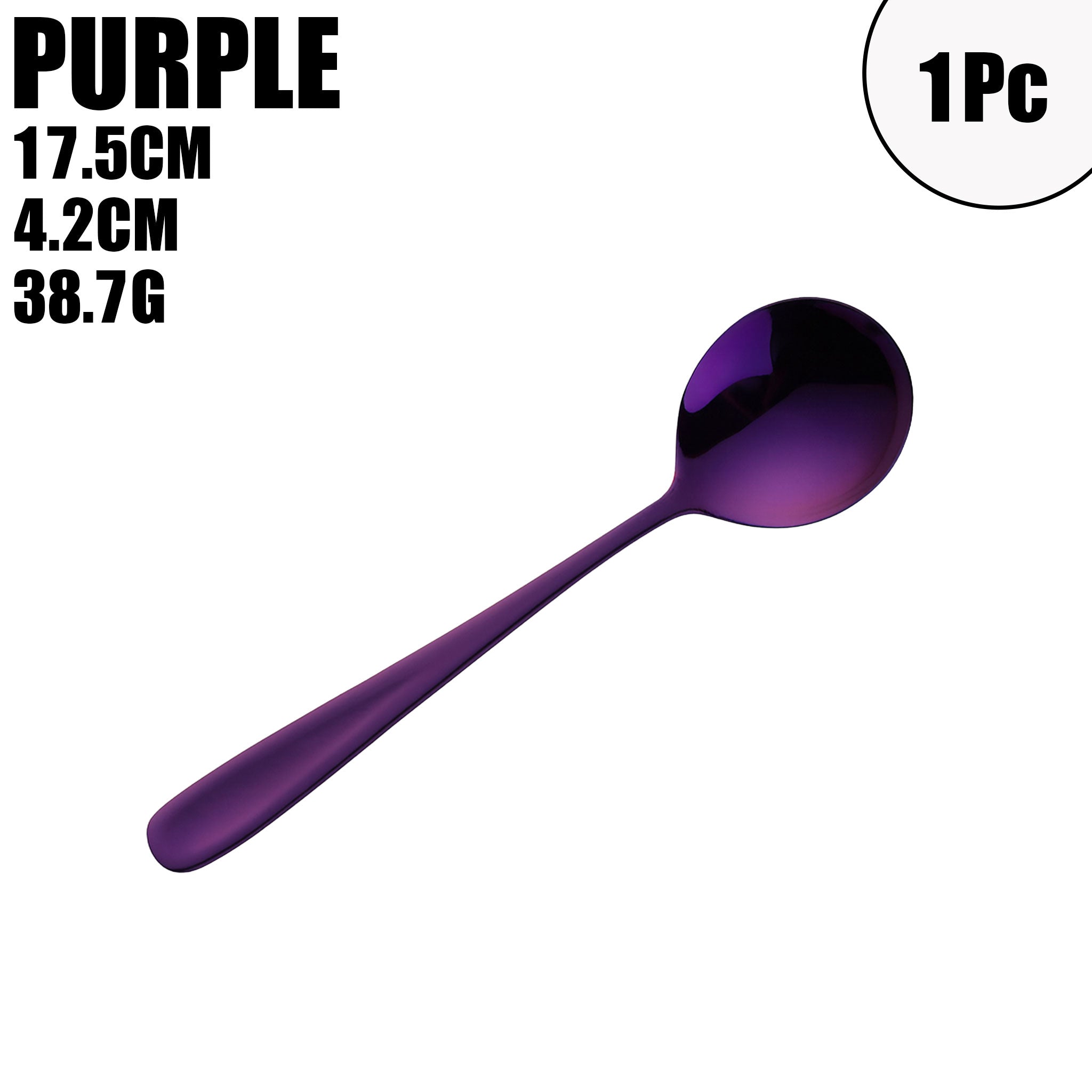 Colorful Stainless Steel Round Serving Spoon – Coffee, Dessert & Ice Cream