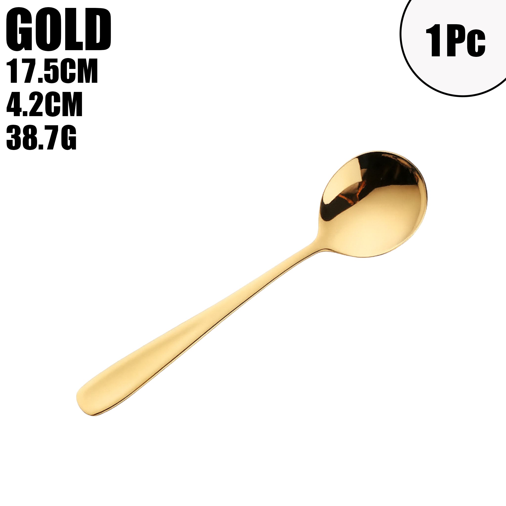 Colorful Stainless Steel Round Serving Spoon – Coffee, Dessert & Ice Cream