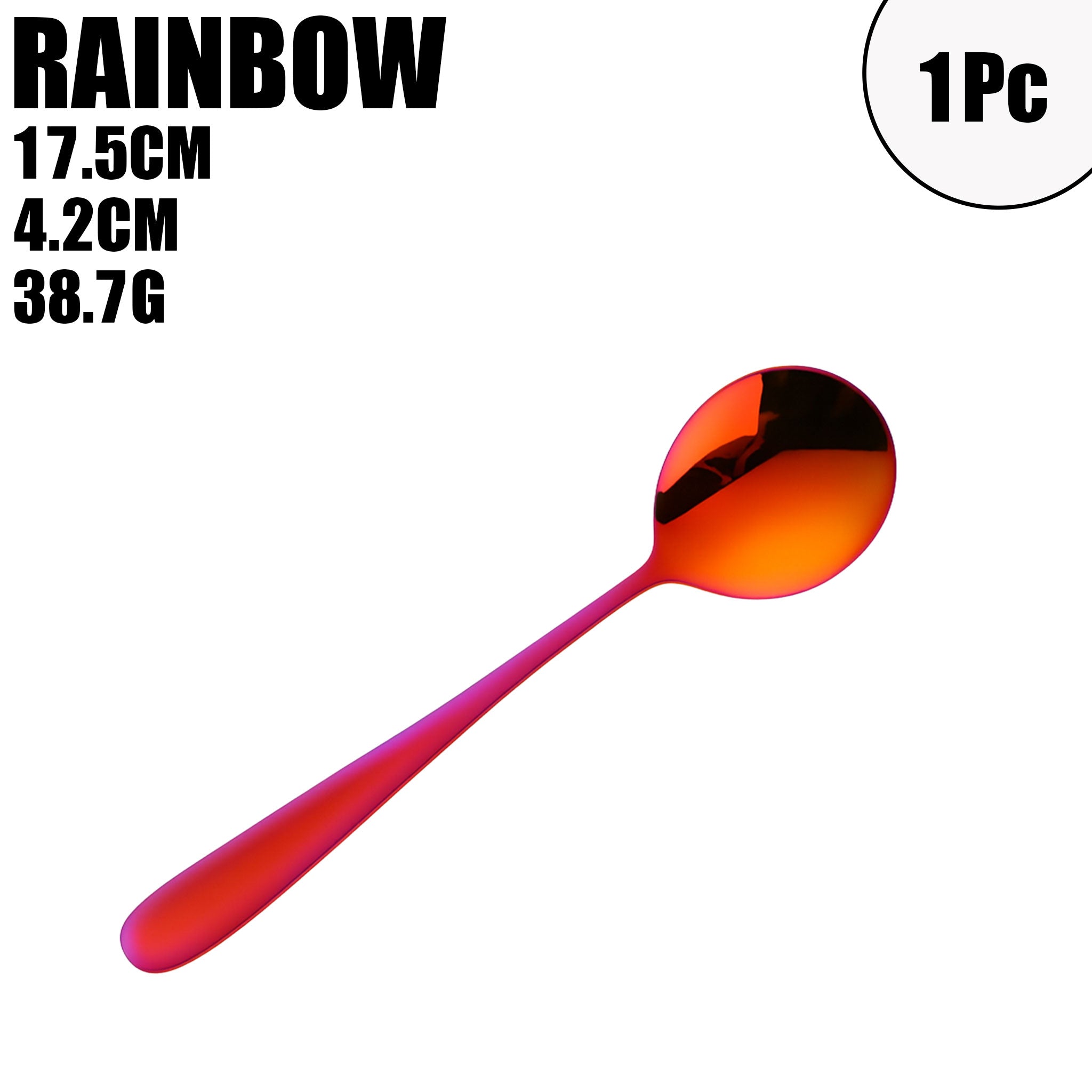 Colorful Stainless Steel Round Serving Spoon – Coffee, Dessert & Ice Cream