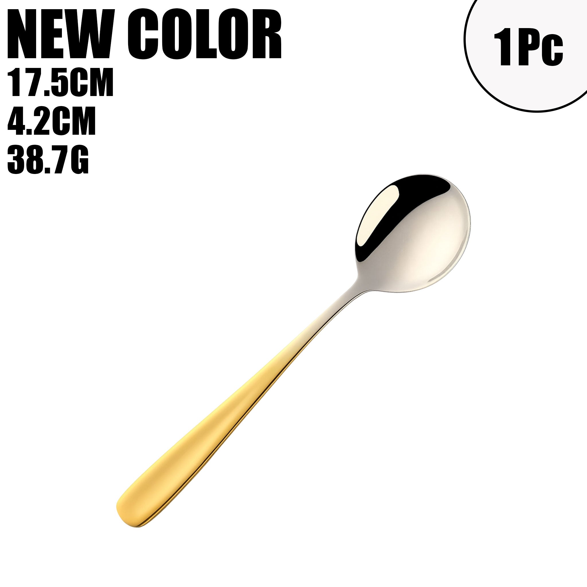Colorful Stainless Steel Round Serving Spoon – Coffee, Dessert & Ice Cream