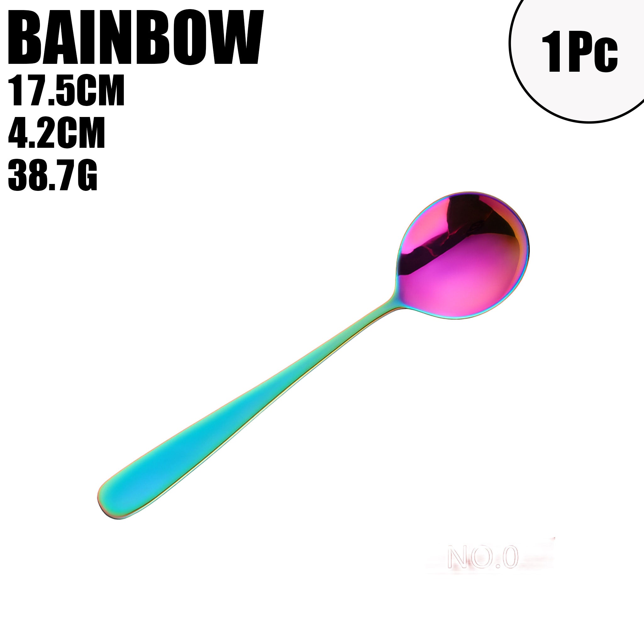 Colorful Stainless Steel Round Serving Spoon – Coffee, Dessert & Ice Cream