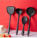 Cooking Kitchenware Silicone Utensils Set Black Non-Stick Cookware Spatula Ladle Egg Beaters Shovel Kitchen Tool Accessories wiktra