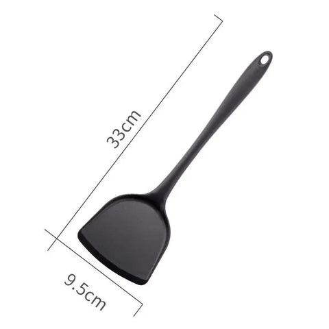 Cooking Kitchenware Silicone Utensils Set Black Non-Stick Cookware Spatula Ladle Egg Beaters Shovel Kitchen Tool Accessories