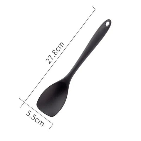 Cooking Kitchenware Silicone Utensils Set Black Non-Stick Cookware Spatula Ladle Egg Beaters Shovel Kitchen Tool Accessories