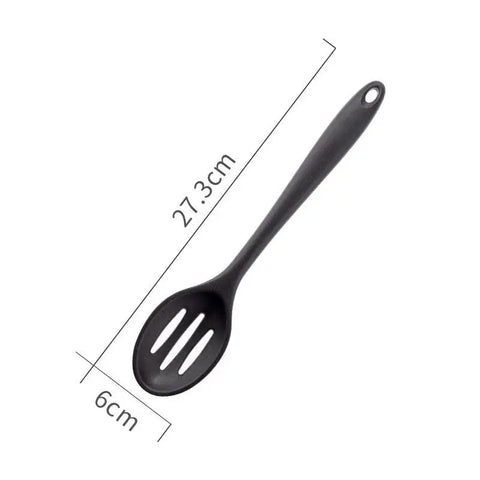 Cooking Kitchenware Silicone Utensils Set Black Non-Stick Cookware Spatula Ladle Egg Beaters Shovel Kitchen Tool Accessories