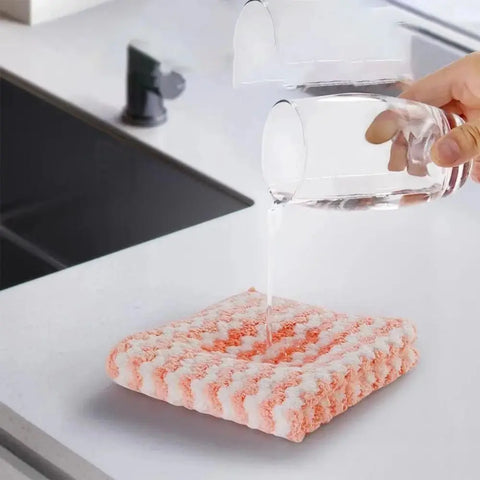 Coral Fleece Cationic Dishcloth New Thickened Oil Free Dishwashing Towel Coral Fleece Rag Kitchen wiktra