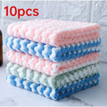 Coral Fleece Dishcloths Kitchen Super Absorbent Cleaning Cloths Scouring Pads Washing Dish Rags Glass Windows Wipe Towel wiktra