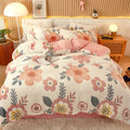 Coral Fleece Duvet Cover Sheet Flannel Pillowcase wiktra