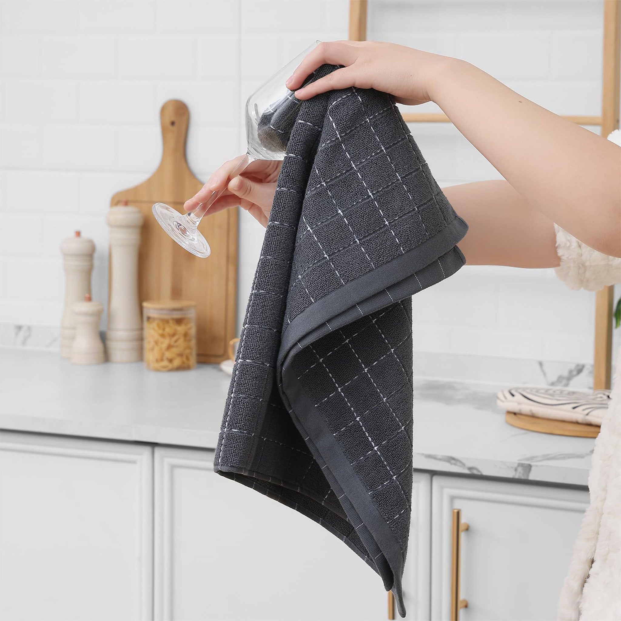 Cotton Kitchen Towel Set – Absorbent Quick-Dry Dish, Hand & Tea Towels