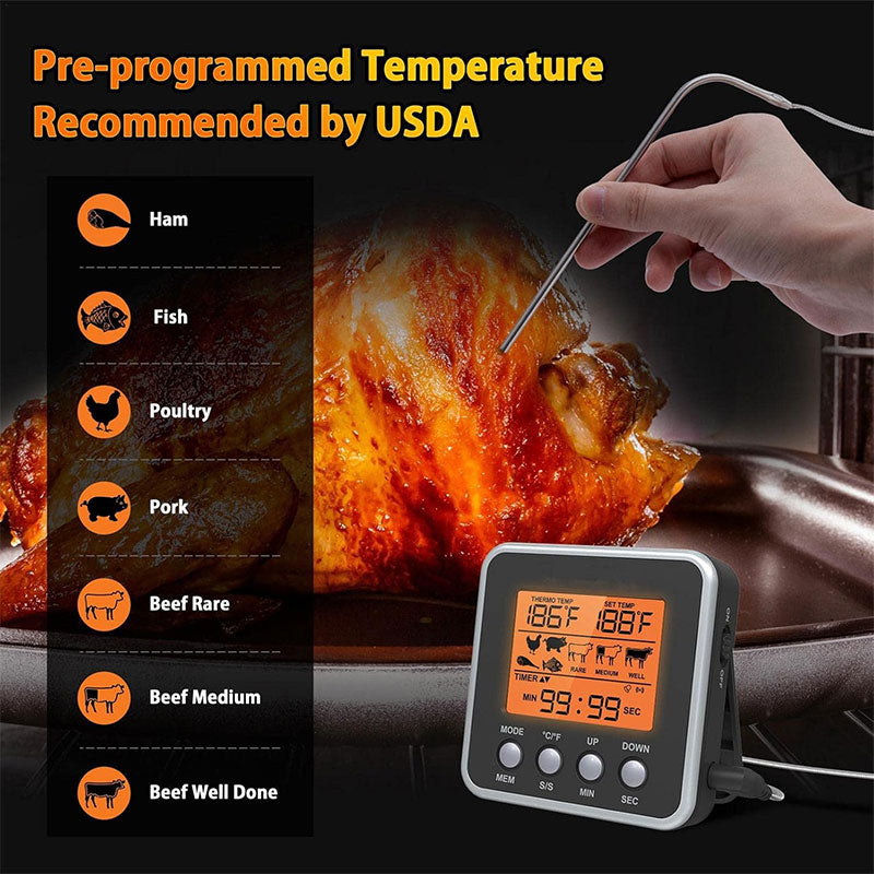 Digital BBQ Meat Thermometer with LCD Display