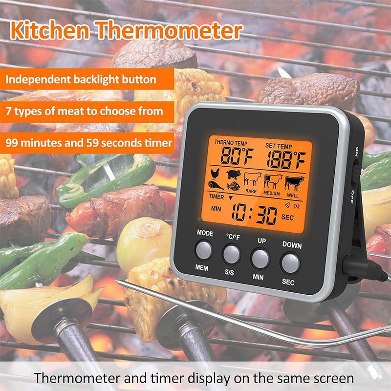 Digital BBQ Meat Thermometer with LCD Display