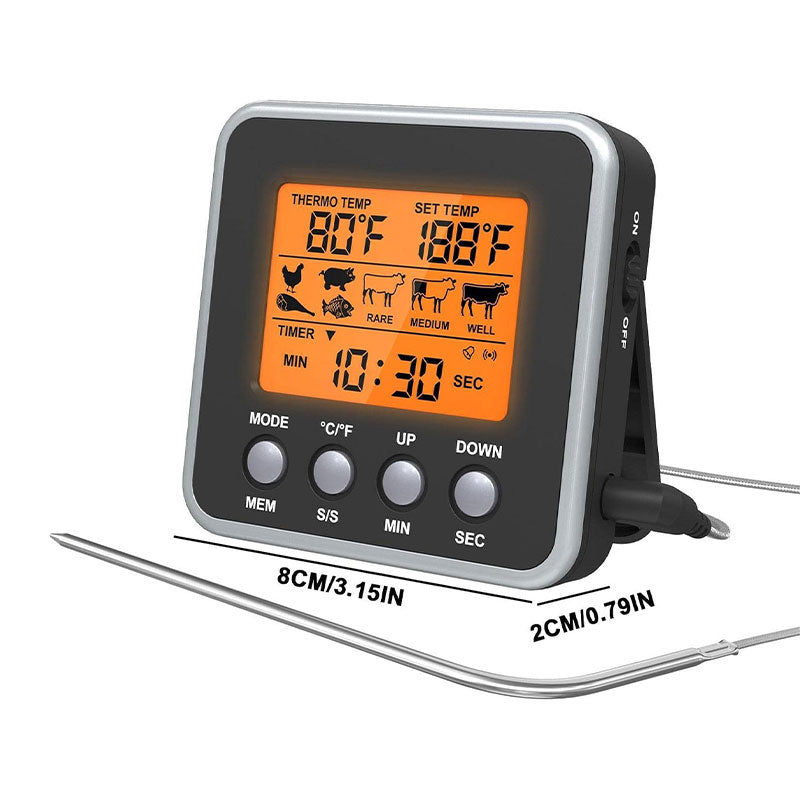Digital BBQ Meat Thermometer with LCD Display