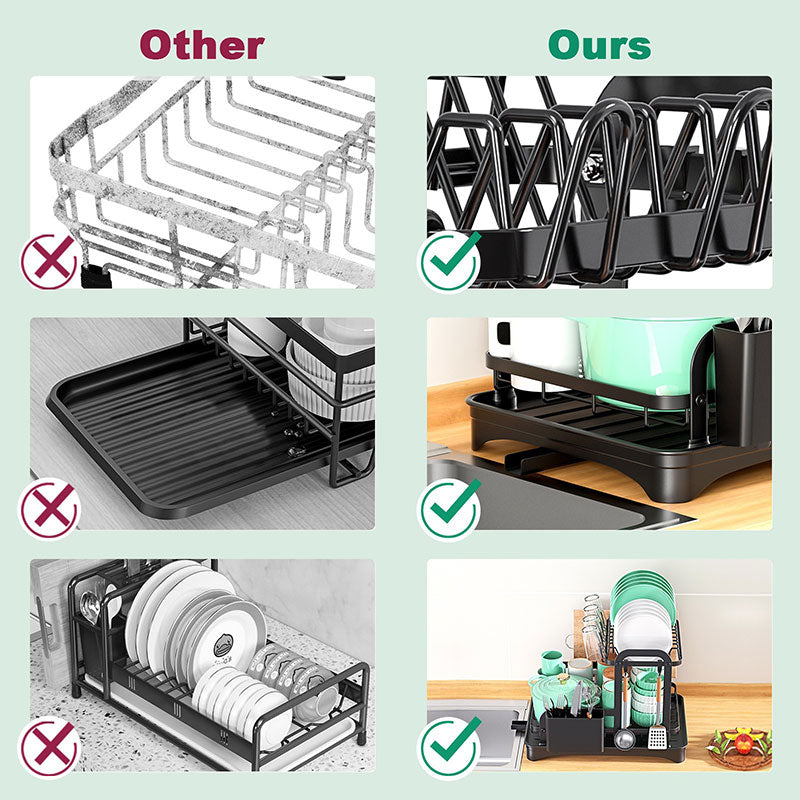Double-Layer Kitchen Drain Dish Rack