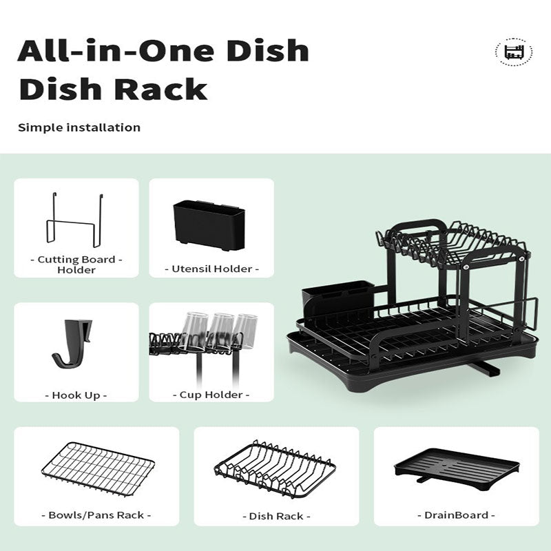 Double-Layer Kitchen Drain Dish Rack
