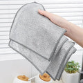 Double- Sided Metal Steel Wire Rags Household Magic Cleaning Cloth Thicken Kitchen Dish Pot Washdishing Cloths Towel Clean Tools - Wiktra