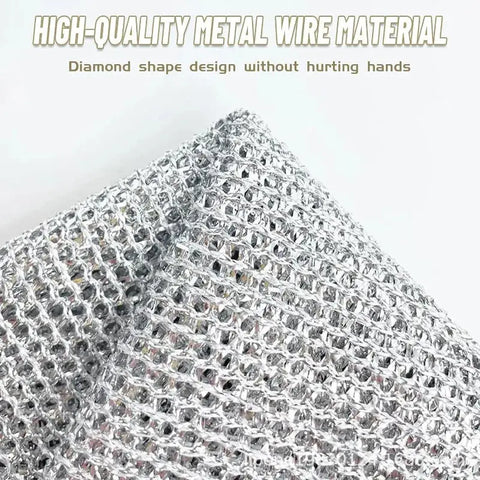 Double- Sided Metal Steel Wire Rags Household Magic Cleaning Cloth Thicken Kitchen Dish Pot Washdishing Cloths Towel Clean Tools - Wiktra