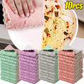 Double Sided Microfiber Cleaning Cloth Absorbent Kitchen Cleaning Rag Reusable Tableware Dish Washing Towel Non Stick Oil Rags wiktra