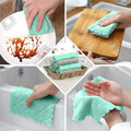 Double-Sided Microfiber Cleaning Cloths Super Absorbent Coral Fleece Rags Kitchen Washing Cloth Towel Scouring Pads Cleaner Tool wiktra