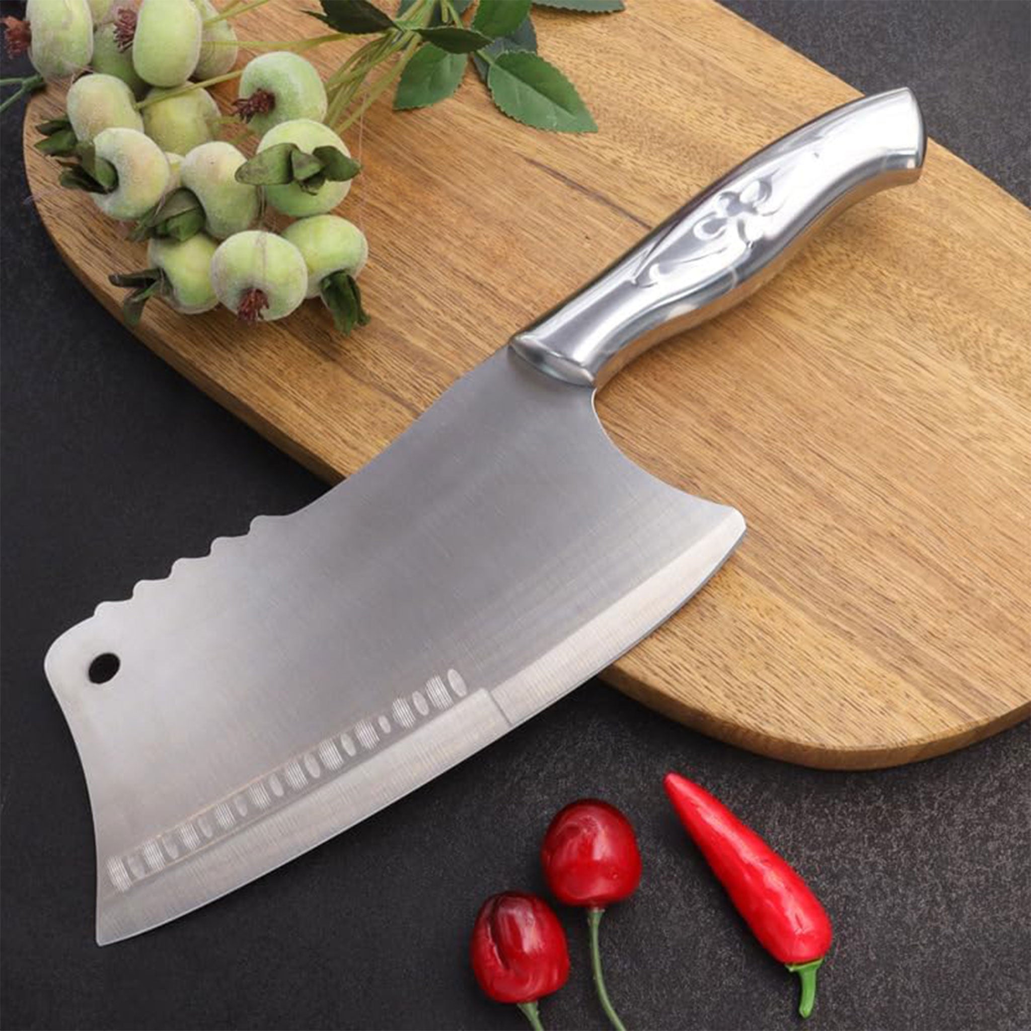 "Dual-Purpose Kitchen Knife – Vegetable & Meat Chopper"