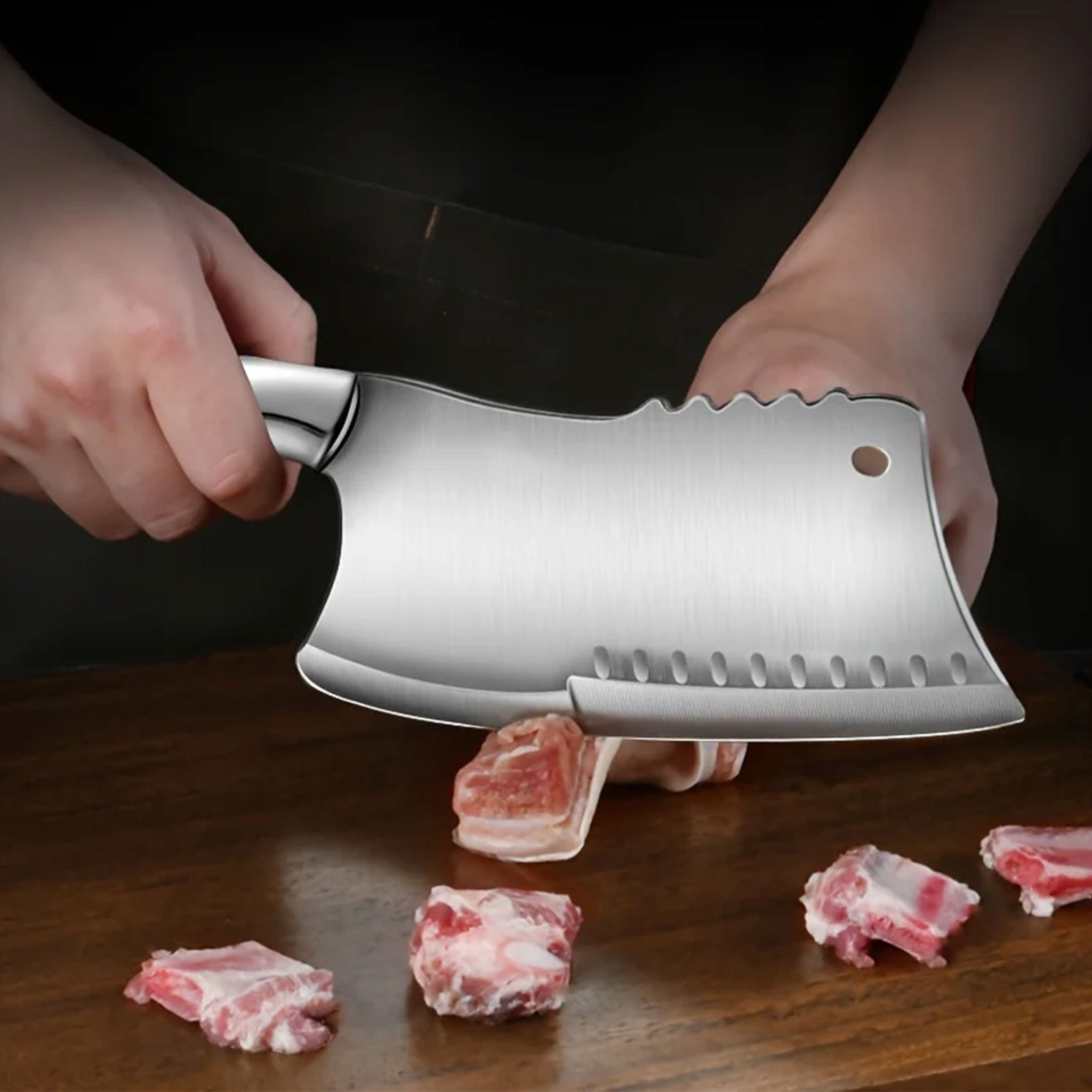 "Dual-Purpose Kitchen Knife – Vegetable & Meat Chopper"