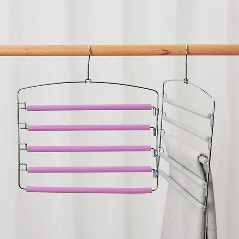 Durable Clothes Rack Wear-resistant Pants Hanger Non-Slip Storing 5 Layers Clothes Pants Storage Rack wiktra