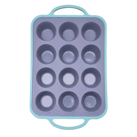 Easy Release Muffin Pans Stainless Steel Framed Silicone Muffin Pans Durable Silicone Muffin Pan 12 Cupcake Baking for Cheese