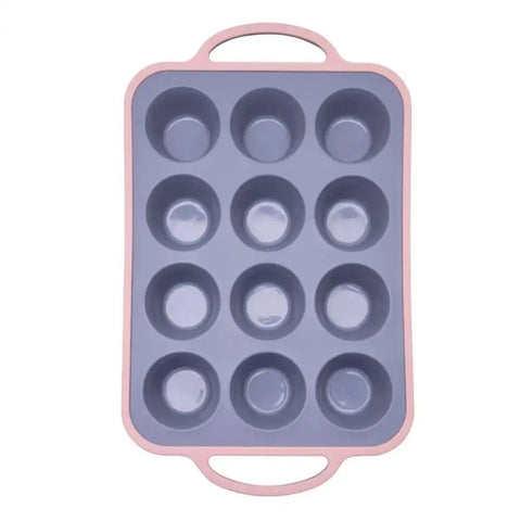 Easy Release Muffin Pans Stainless Steel Framed Silicone Muffin Pans Durable Silicone Muffin Pan 12 Cupcake Baking for Cheese