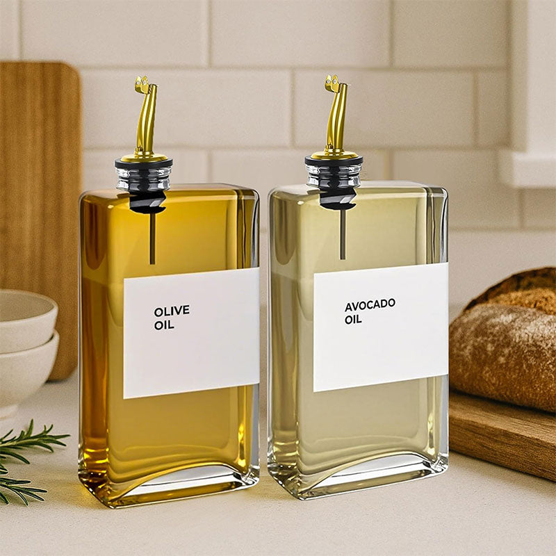 Empty Square Glass Bottle with Nozzle