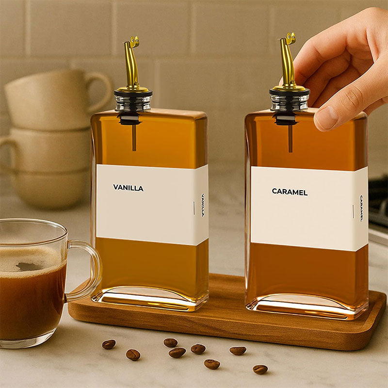 Empty Square Glass Bottle with Nozzle