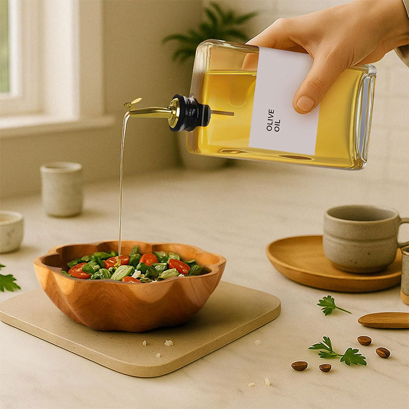 Empty Square Glass Bottle with Nozzle