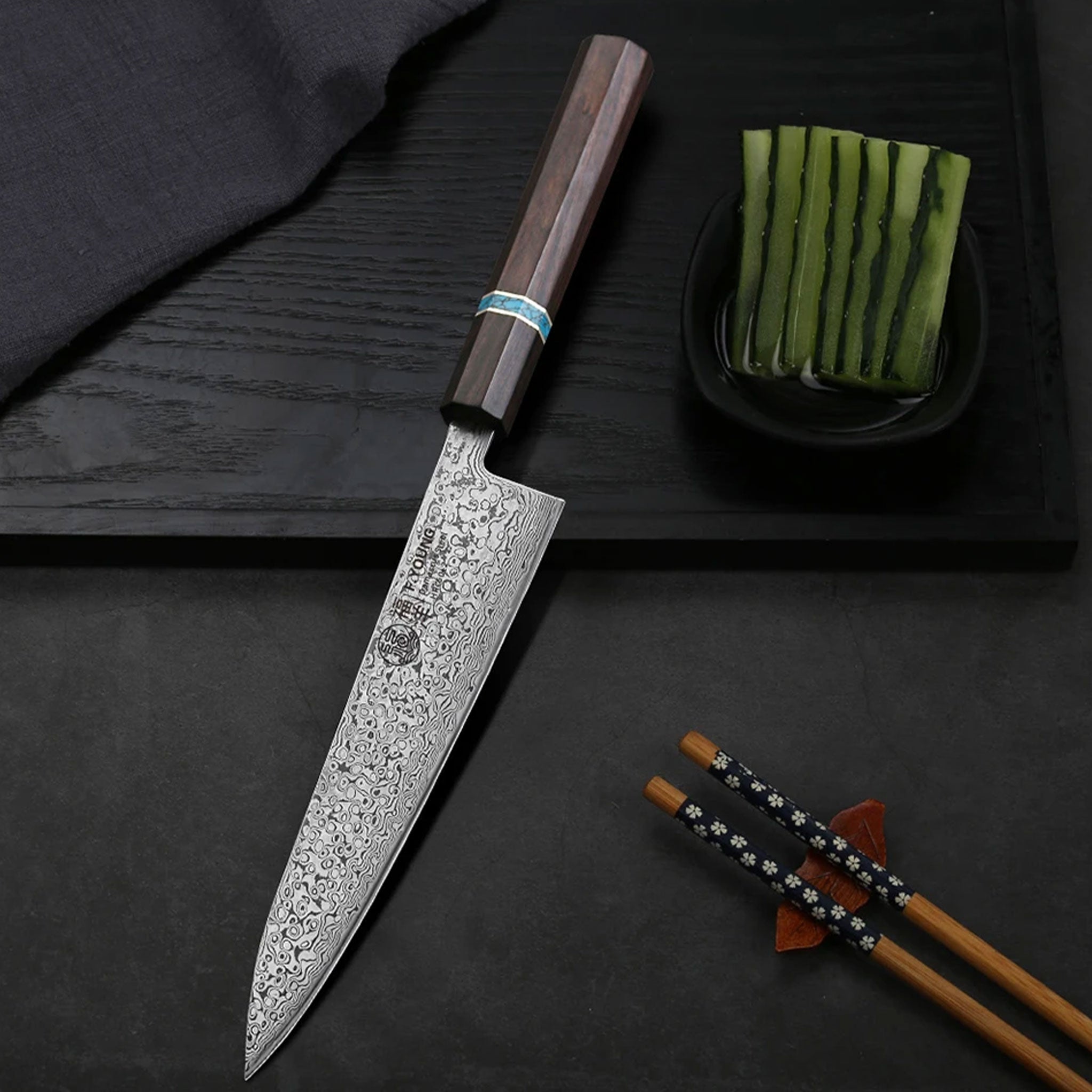 F.YOUNG 8.2" Handmade Damascus Steel Chef Knife