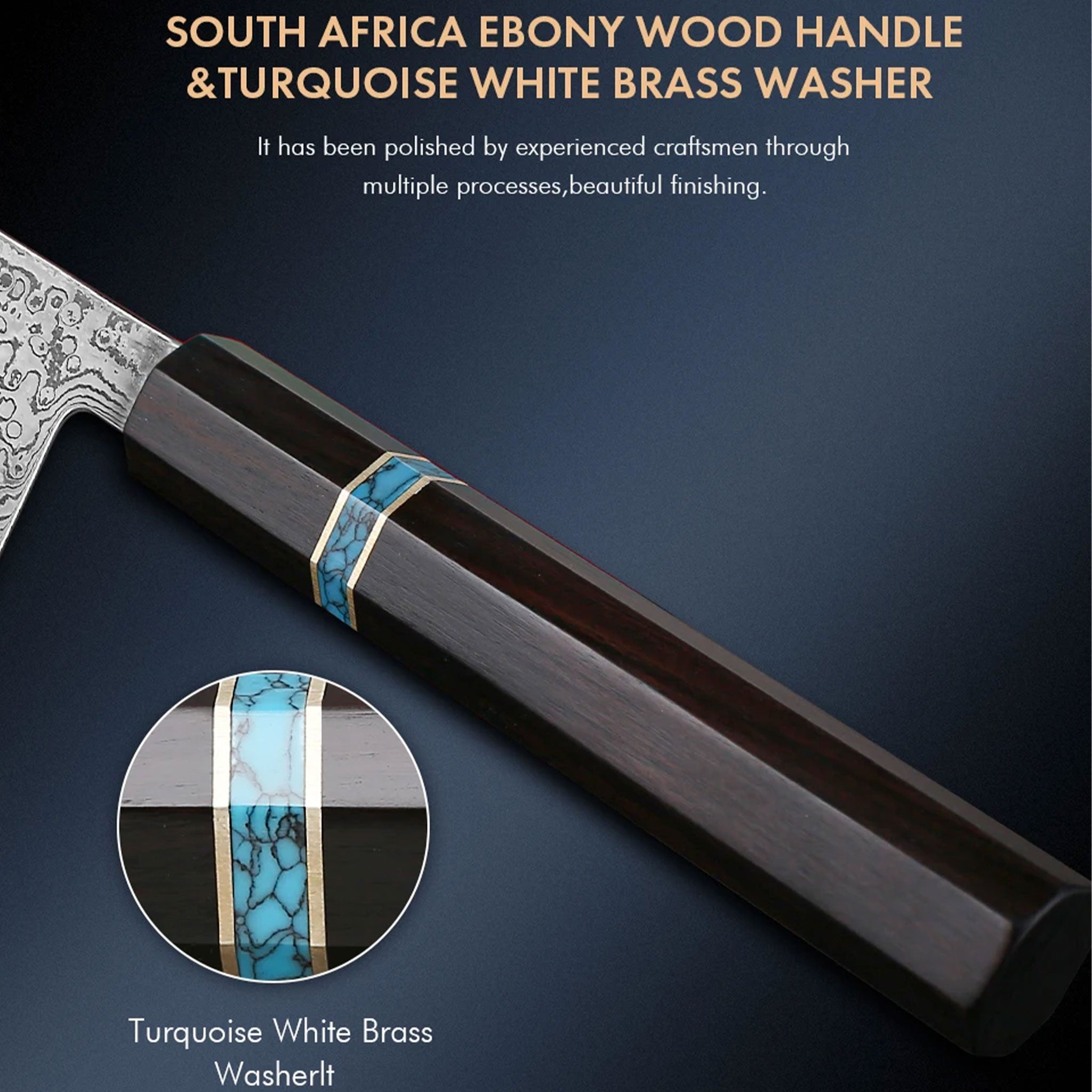 F.YOUNG 8.2" Handmade Damascus Steel Chef Knife