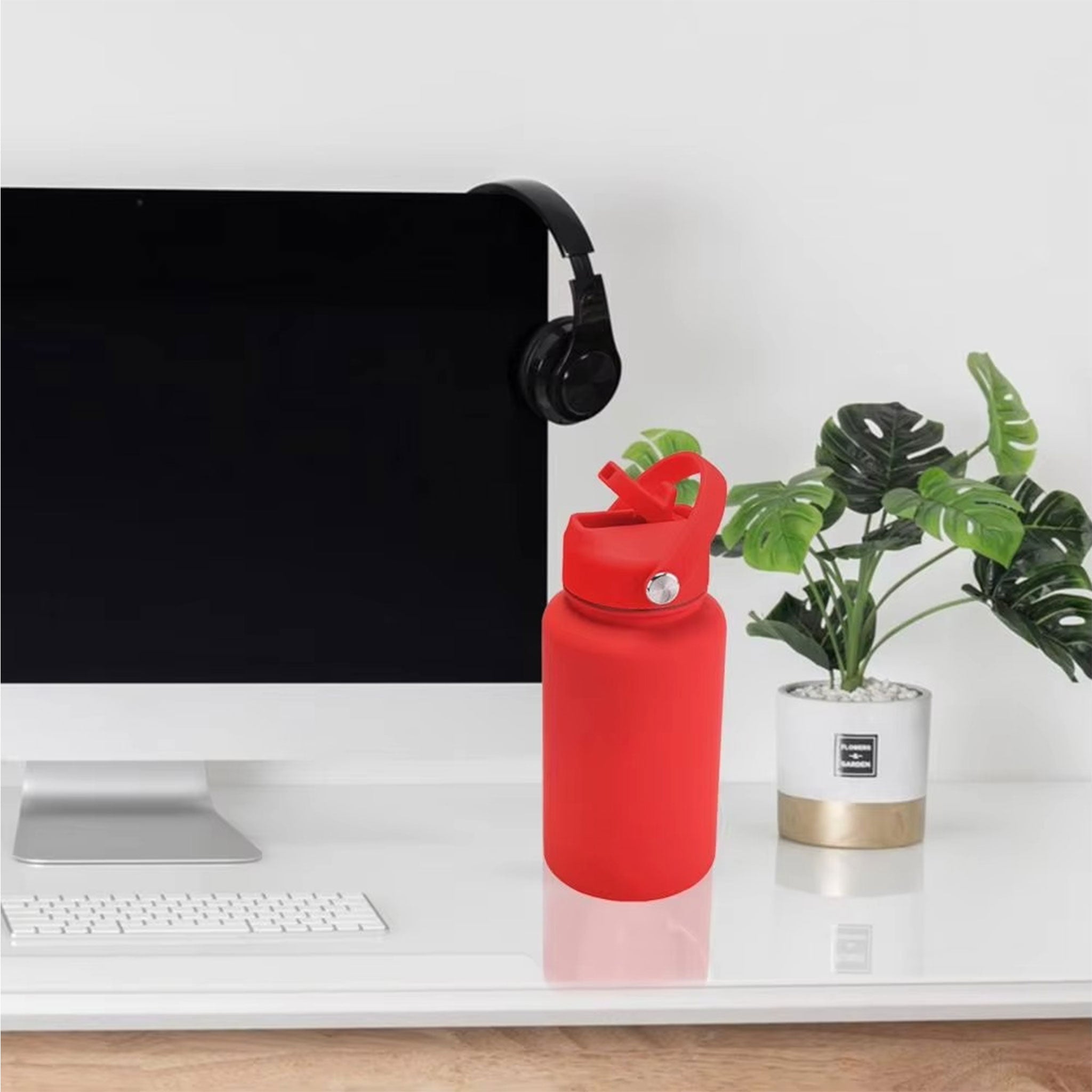 Fashion Rubber Paint Space Thermos Bottle