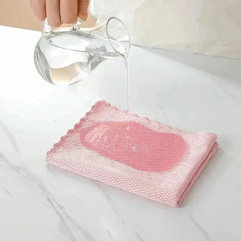 Fish Scale Microfiber Cleaning Cloth Magic Glass Window Wipes Polishing Towels Kitchen Oil-proof Dishcloths Washing Rags Cloths wiktra