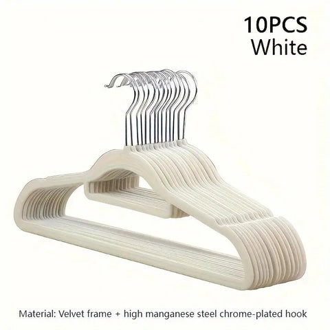 Flocking coat rack household adult coat hanger non-slip to prevent shoulder Angle no trace can be folded hanging hanger