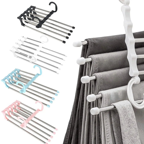 Folding Pants Storage Multifunctional Hanger for Pant Rack Hanger Clothes Organizer Hangers Save Wardrobe Space Bedroom Closets wiktra