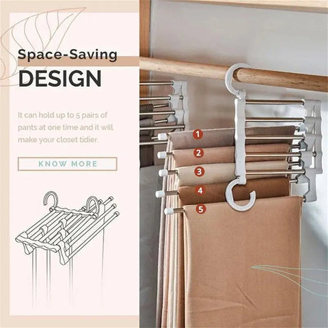 Folding Pants Storage Multifunctional Hanger for Pant Rack Hanger Clothes Organizer Hangers Save Wardrobe Space Bedroom Closets wiktra