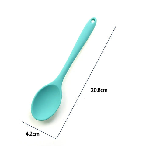 For Better Life 1Pc Soft Silicone Spoon Stirring  Long Handle Tableware Cooking Utensils Ladle Kitchen Accessories