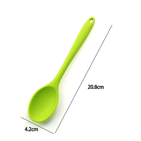 For Better Life 1Pc Soft Silicone Spoon Stirring  Long Handle Tableware Cooking Utensils Ladle Kitchen Accessories