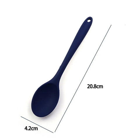 For Better Life 1Pc Soft Silicone Spoon Stirring  Long Handle Tableware Cooking Utensils Ladle Kitchen Accessories