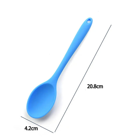 For Better Life 1Pc Soft Silicone Spoon Stirring  Long Handle Tableware Cooking Utensils Ladle Kitchen Accessories