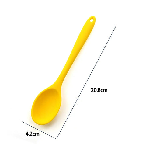 For Better Life 1Pc Soft Silicone Spoon Stirring  Long Handle Tableware Cooking Utensils Ladle Kitchen Accessories