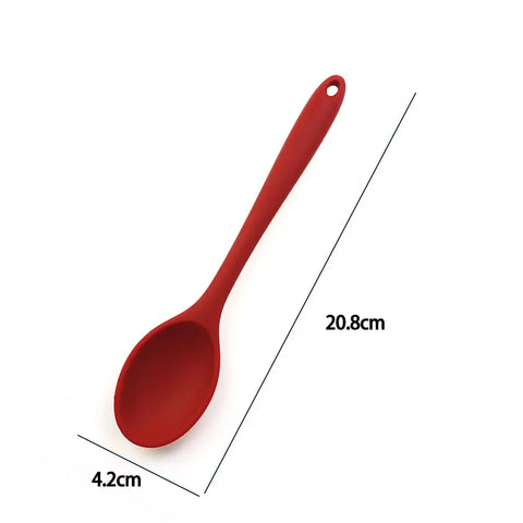 For Better Life 1Pc Soft Silicone Spoon Stirring  Long Handle Tableware Cooking Utensils Ladle Kitchen Accessories