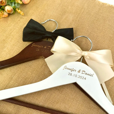 Free Custom Wedding Dress Hanger Personalized Wedding Hanger Bridal Hanger Free Engraved Names and Date Bridal Shower Gifts