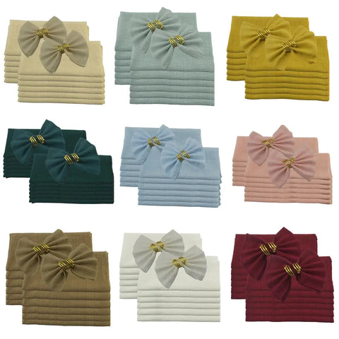 Gauze Cloth Napkins 4pcs 16x16inch 100% Soft Natural Cotton Napkin Wedding Party Decoration Family Everyday Use Tea Towels - Wiktra