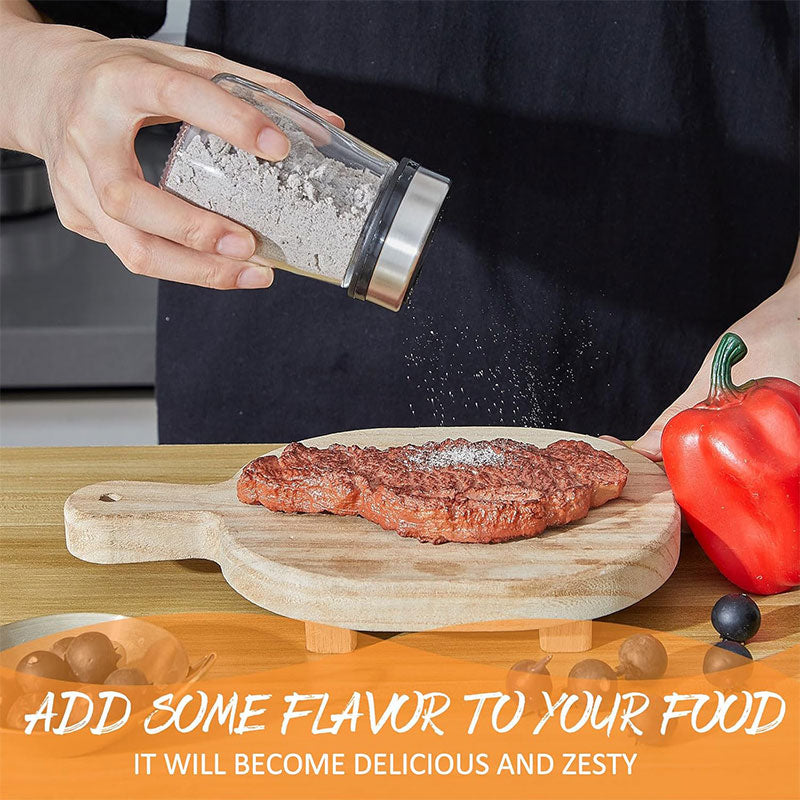 Glass & Stainless Steel Seasoning Jar Set