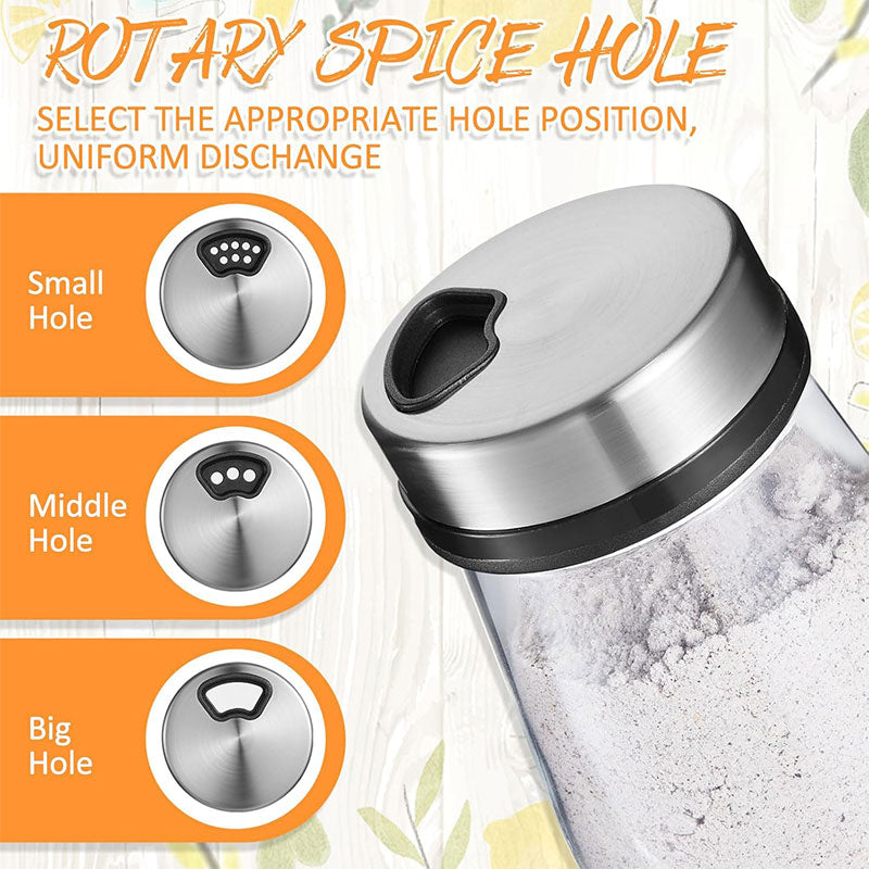 Glass & Stainless Steel Seasoning Jar Set