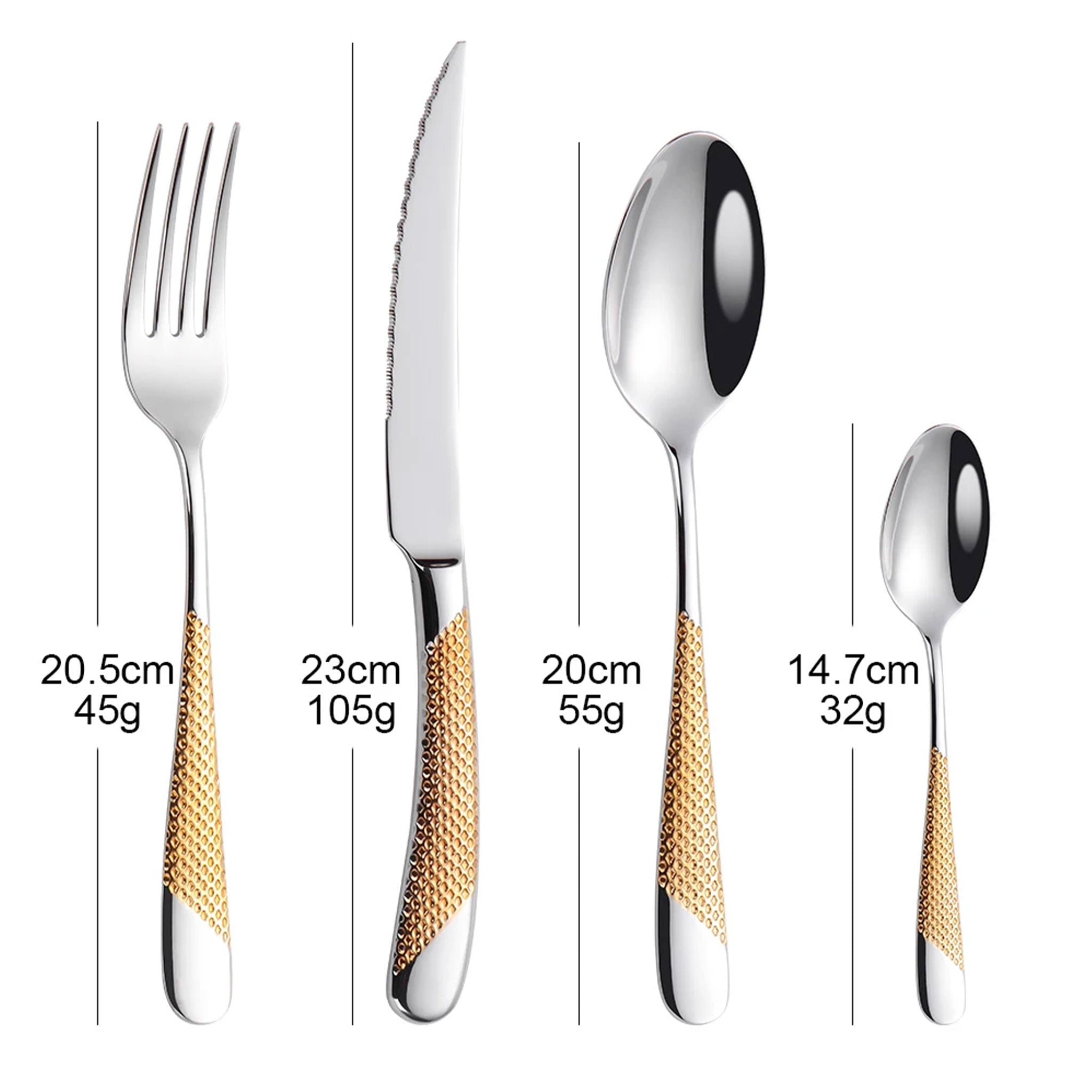 Gold Plated Stainless Steel Cutlery Set – 8/12/16/20/24pcs