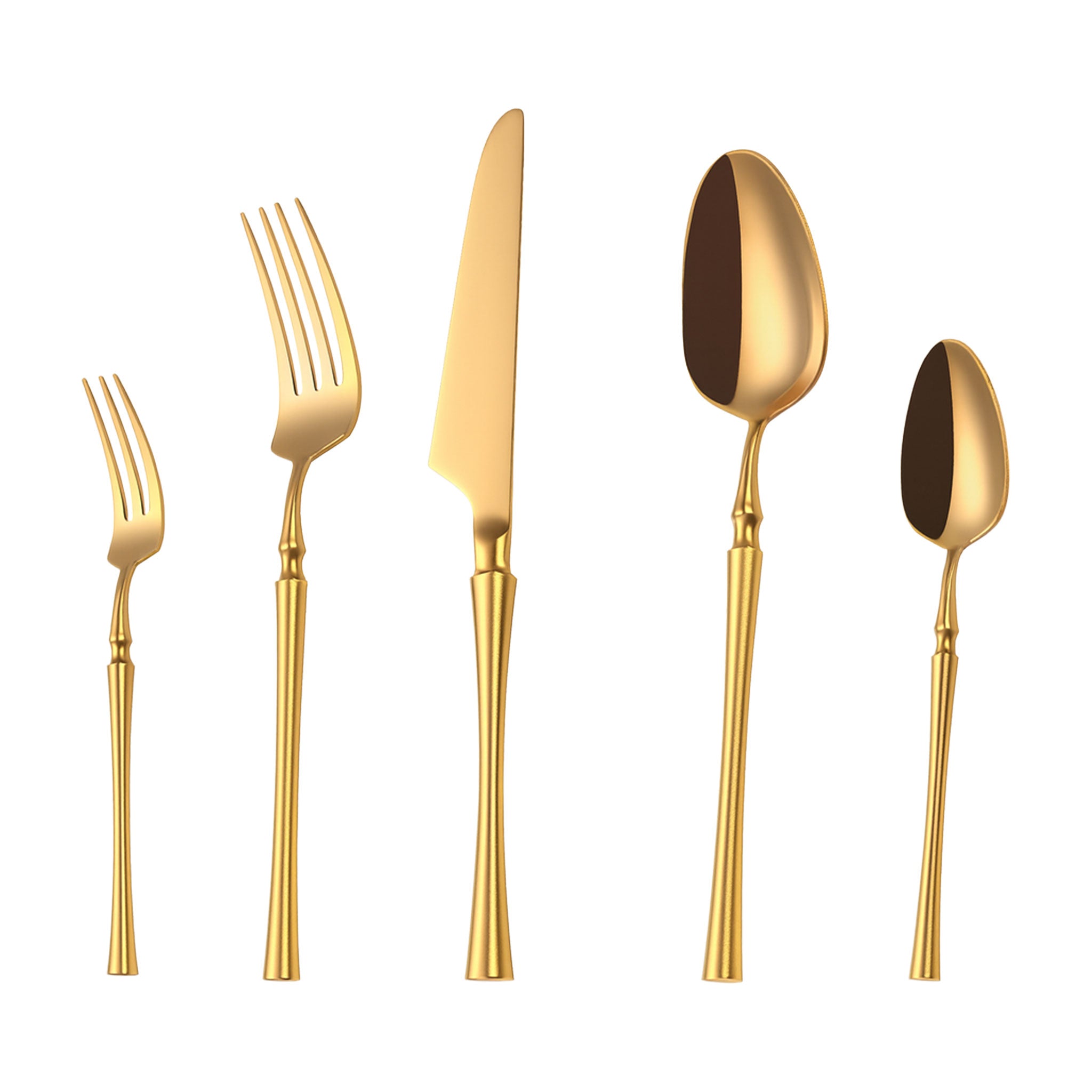 Gold & Silver Stainless Steel Cutlery Set – 10/15/20/25/30 Pcs Dinnerware