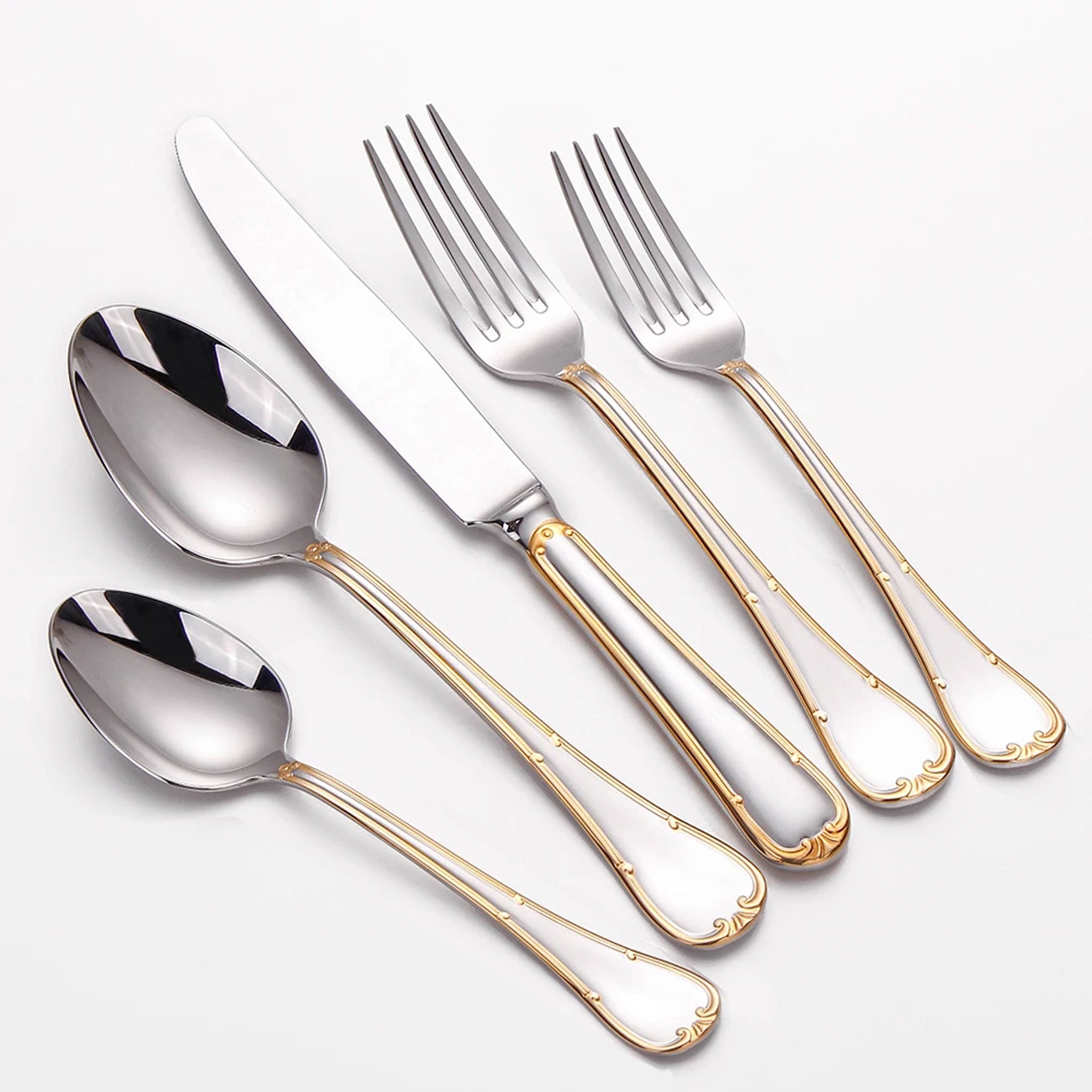 Gold Stainless Steel Cutlery Set – 4/8/12/16/20pcs Dinnerware